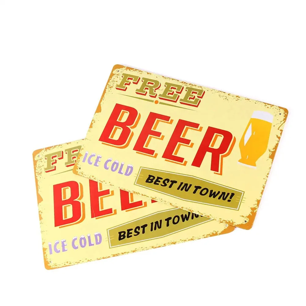 Wholesale Retro Design Beer Tin Sign Bar Garage Wall Decor Adversting