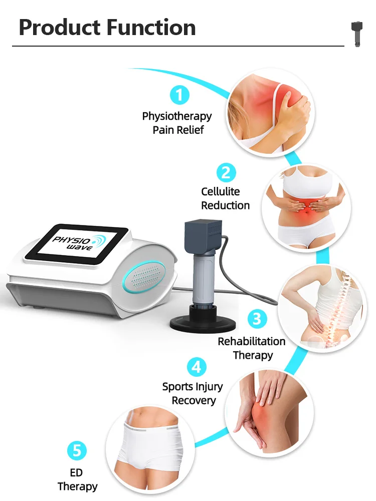 Factory Direct Portable SWT Physio Shockwave Therapy Device Aluminum Case Compact Design for Muscle Bone Healing Sports Injury