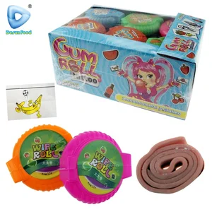 Halal Sweet Fruit Flavor Amazing Crazy Roll Bubble Gum with Tattoo