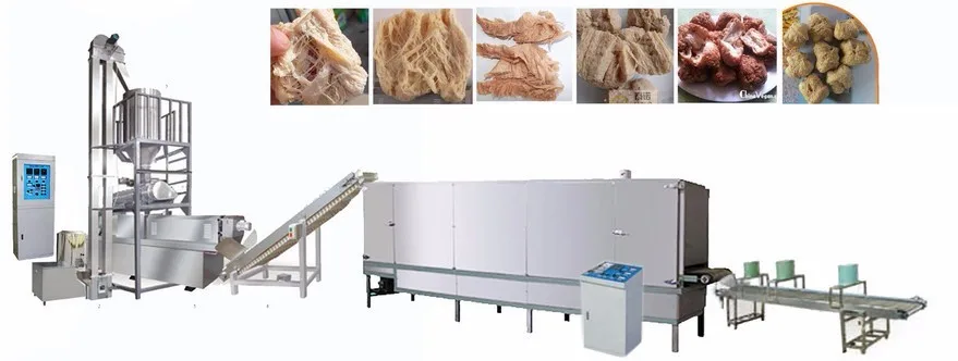 China Soya Chunks Nuggets Mince Protein Extruder Making Machines