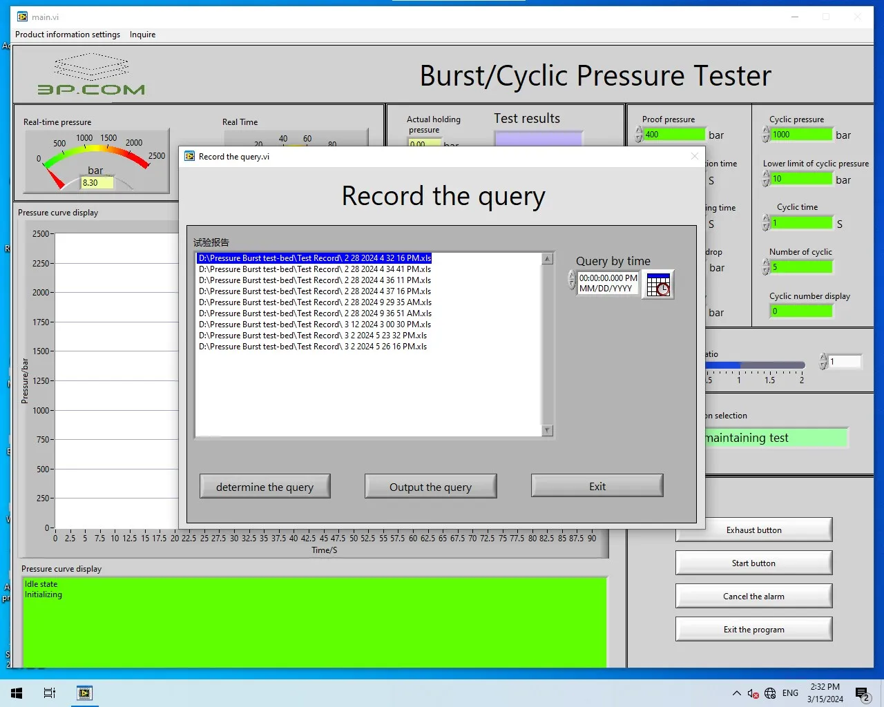 Pressure Cycle Test Stand Hydraulic Hose Burst Pressure Test Machine