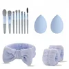 Sky blue-13-piece makeup sponge set-opp bag