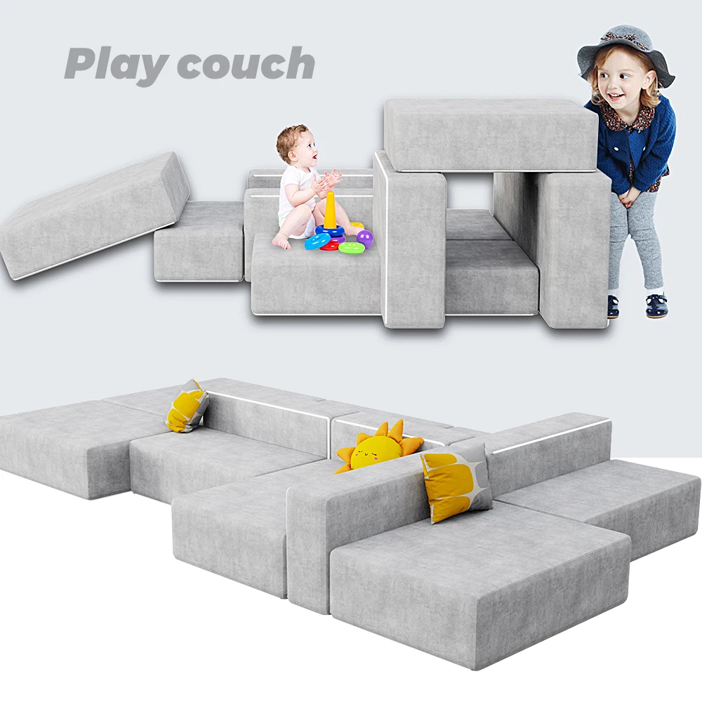 New Design Convertible Sofa Bed with 12pcs Foam Shapes Removable Washable Sofa Cover for Living Room Furniture Sofa