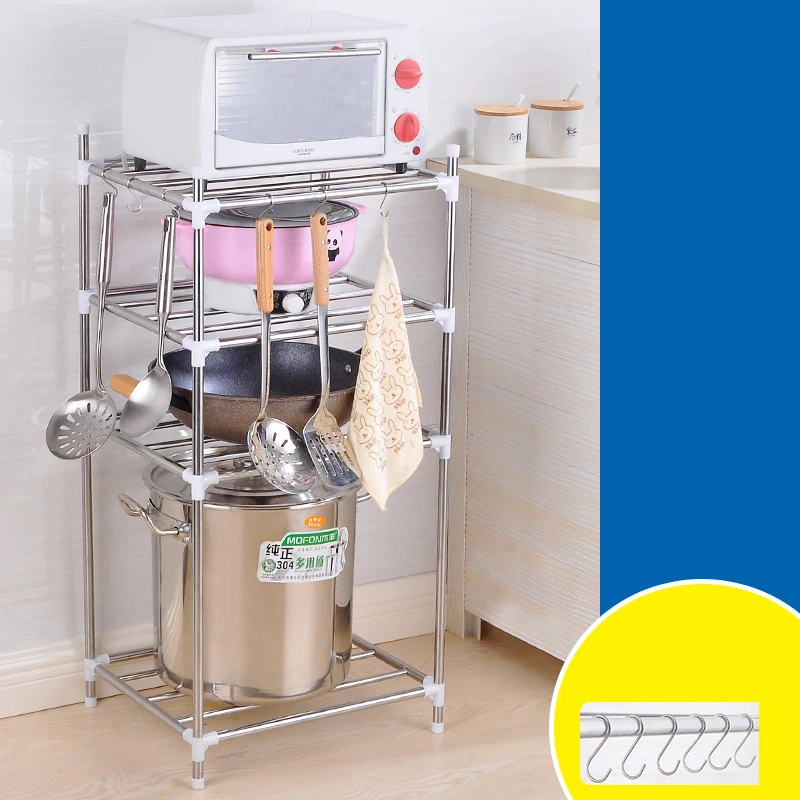 EE140 5 Tier Stainless Steel Stackable Kitchen Organizer Shelf Rack Microwave Oven Pot Pan Steamer Storage Holder Rack Shelves