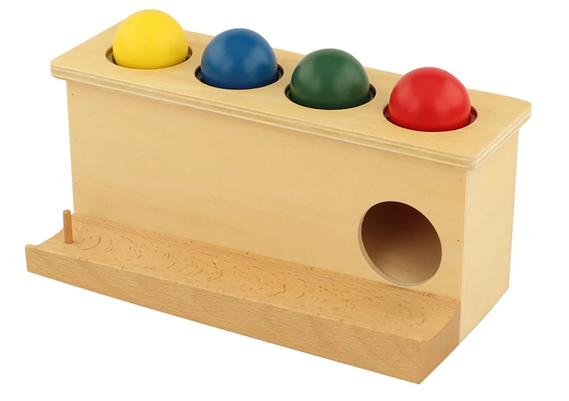 LT052  Montessori Kids Wooden Educational Children Toy  wood push ball baby toy Montessori