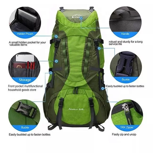 Zaino Da Trekking 70L Ultraleggero Con Parapioggia – Grande Capacità Per Viaggi E Campeggio – Unisex Con Spallacci Ergonomici