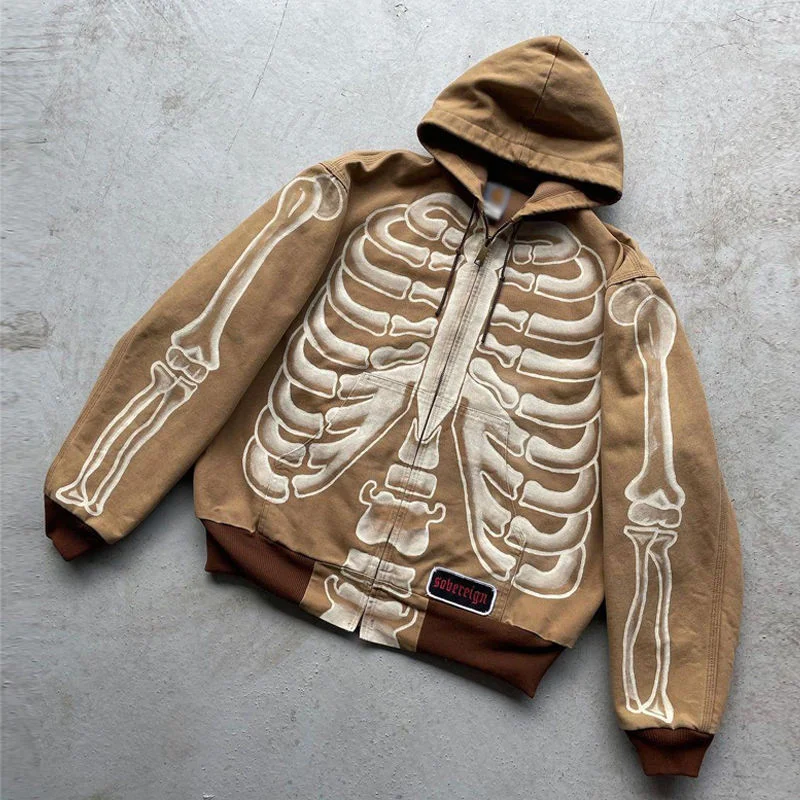Custom Zip up Hooded Jean Denim Jacket Acid Wash Oversized Cotton Blank Duck Canvas Streetwear Vintage Work Workwear Jackets Men gallery 4