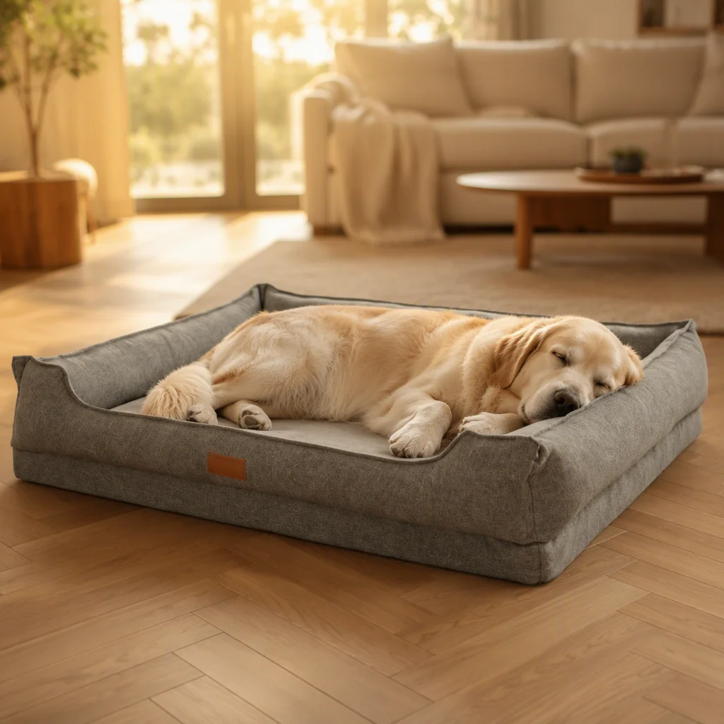 Natural Linen Sofa Style Dog Bed — Product details 2