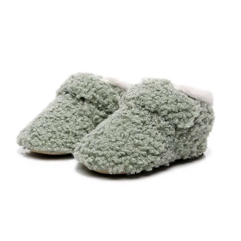 EVERTOP new outdoor warm sherpa fleece thermal prewalker snow shoes baby winter shoes