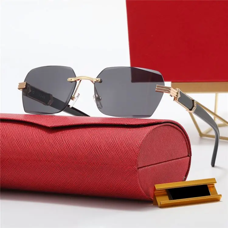 2023 Famous Brands Glass Metal Frame Sunglasses With Logo Designer Eye ...