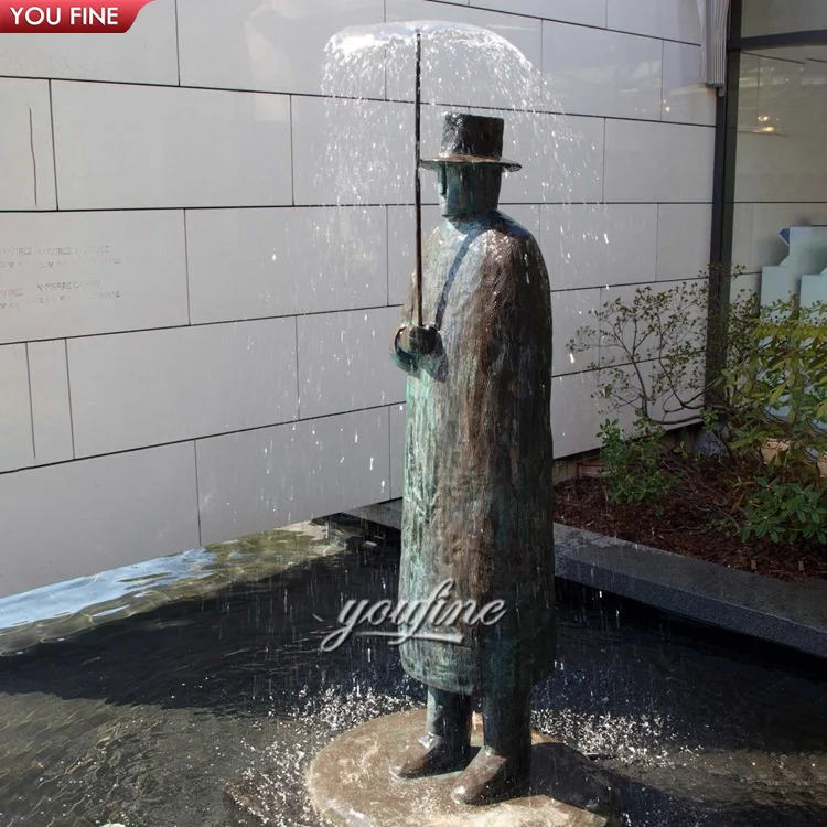 屋外真鍮製雨の男彫刻 ブロンズ抽象傘像噴水| Alibaba.com