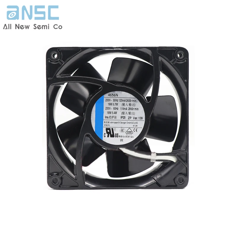 Original Axial fan 4656N 230V 12038 all-metal case high-temperature resistant AC cooling fan