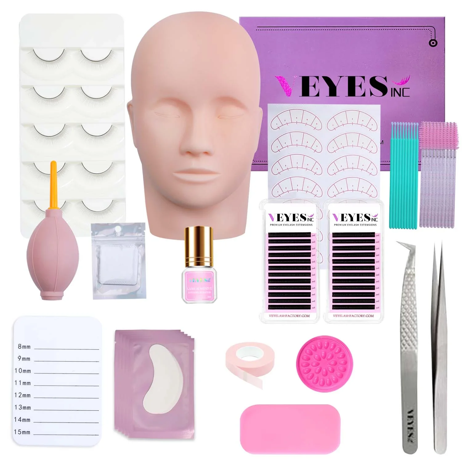 Veyes Wholesale Lash Tech Supplies Individual Diy Lash Training Kit Set