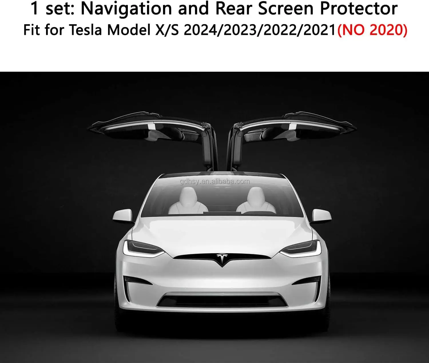Navigation 17" and Rear Display 8" Tempered Glass for 2024 2023 2022 Tesla Model S Model X (Plaid & Long Range) Screen Protector