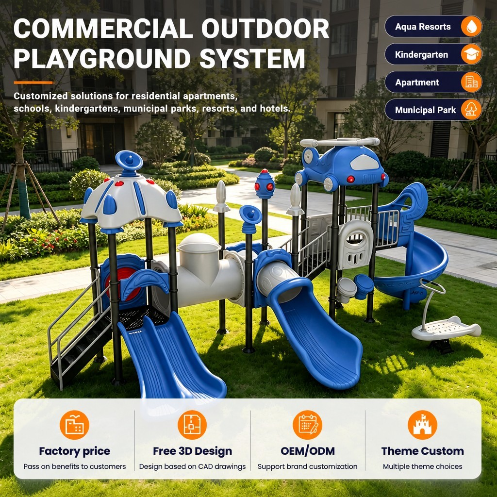 Commercial Outdoor Playground Set for Schools Kindergarten Kids Slide Swing Climbing Tower CE CPC ASTM Certified OEM Wholesale