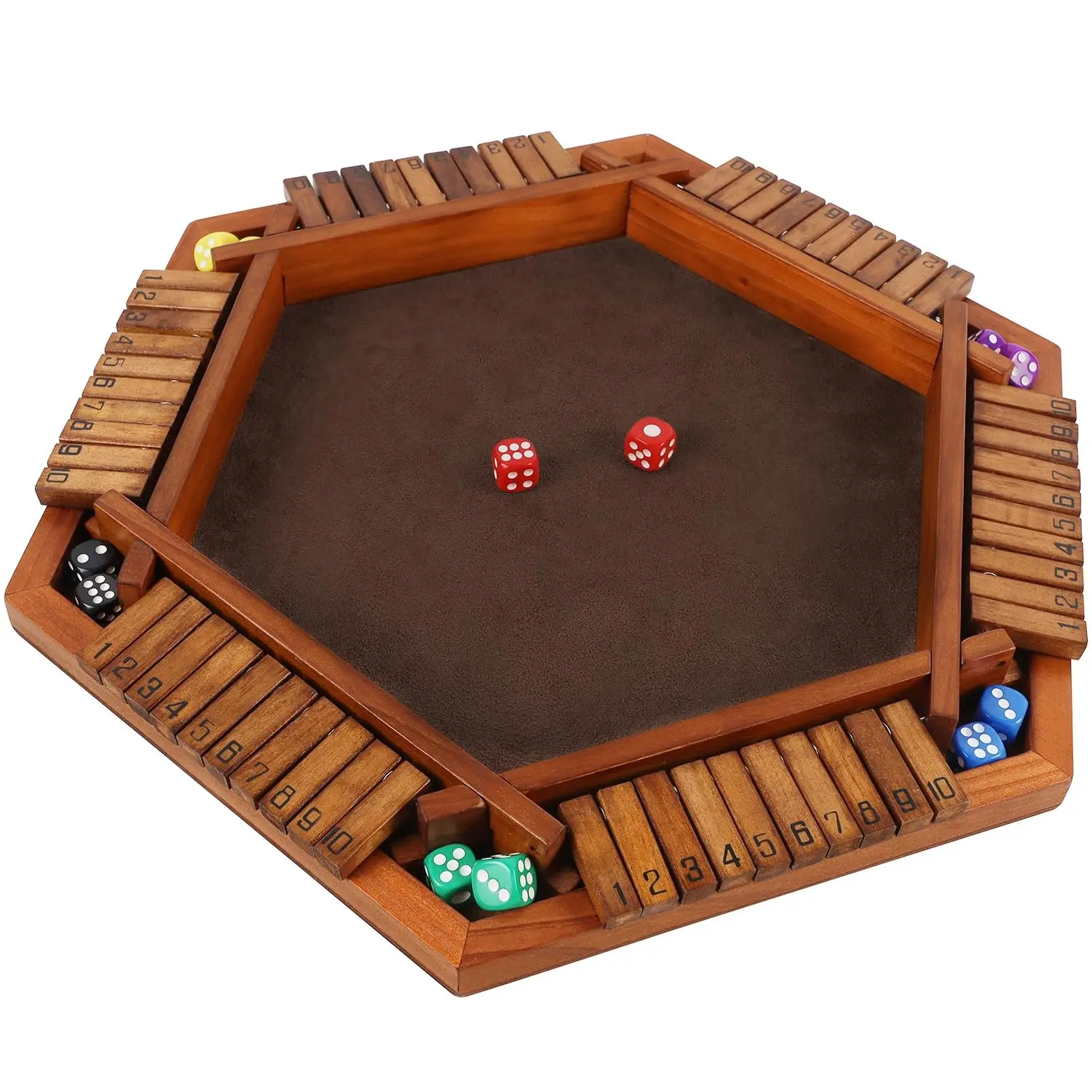 Juego de dados de caja cerrada de madera para 1-6 jugadores juego