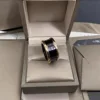 Three-ring rose gold black ceramic