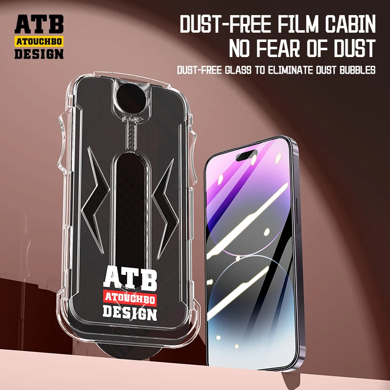 ATB Automatic Alignment Dust Proof Anti Static Privacy Tempered Glass Screen Protector With Dust Free Mount for Iphone 15 16