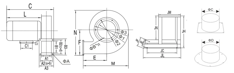 Centrifugal Blower, Radial, A.C. Source, Metal - detail 8