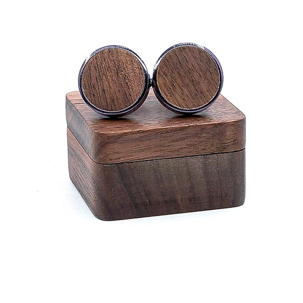 Top Quality Vintage Unique Gift Antique Wood Cufflink Mens Women With Square Wooden Box