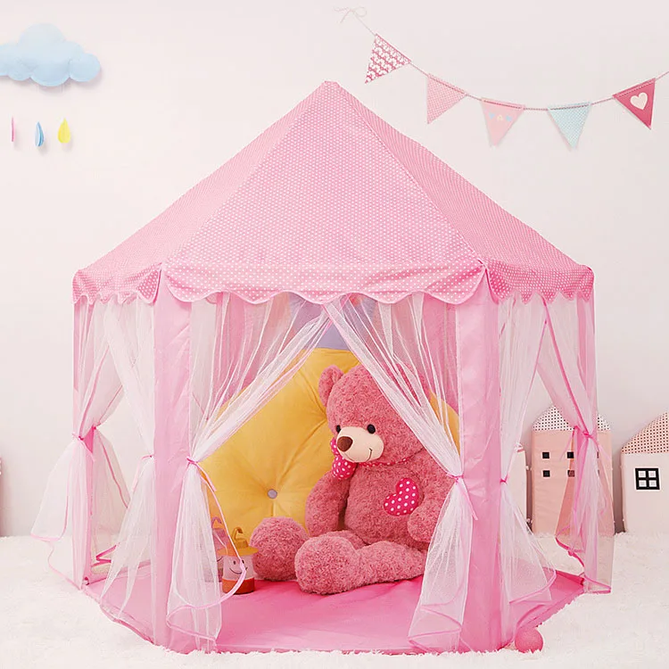Children's Indoor Play Tent Pink Princess Castle for Kids