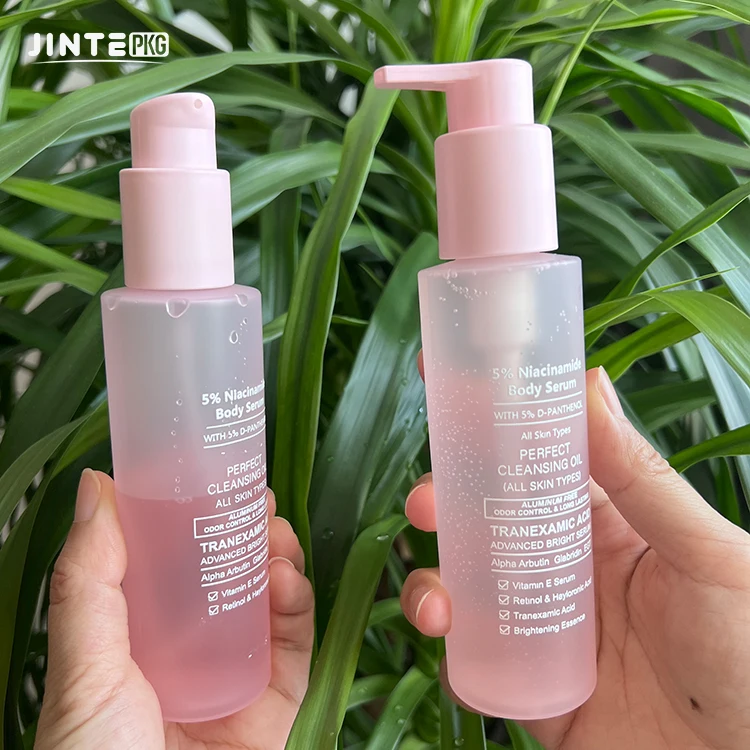 Custom 30ml 100ml 200ml 250ml PET Cosmetics Plastic Frosted Clear Bottle With Different Lotion Oil Pump  Fine Mist Spray Bottle