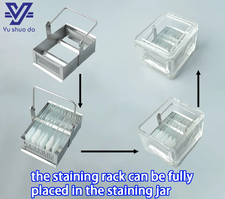 folded handle staining rack