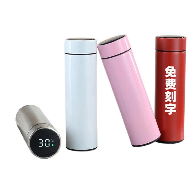 Engraved Name 16oz Smart Thermos with Temperature Display Stainless Steel Water Bottle with Custom Logo