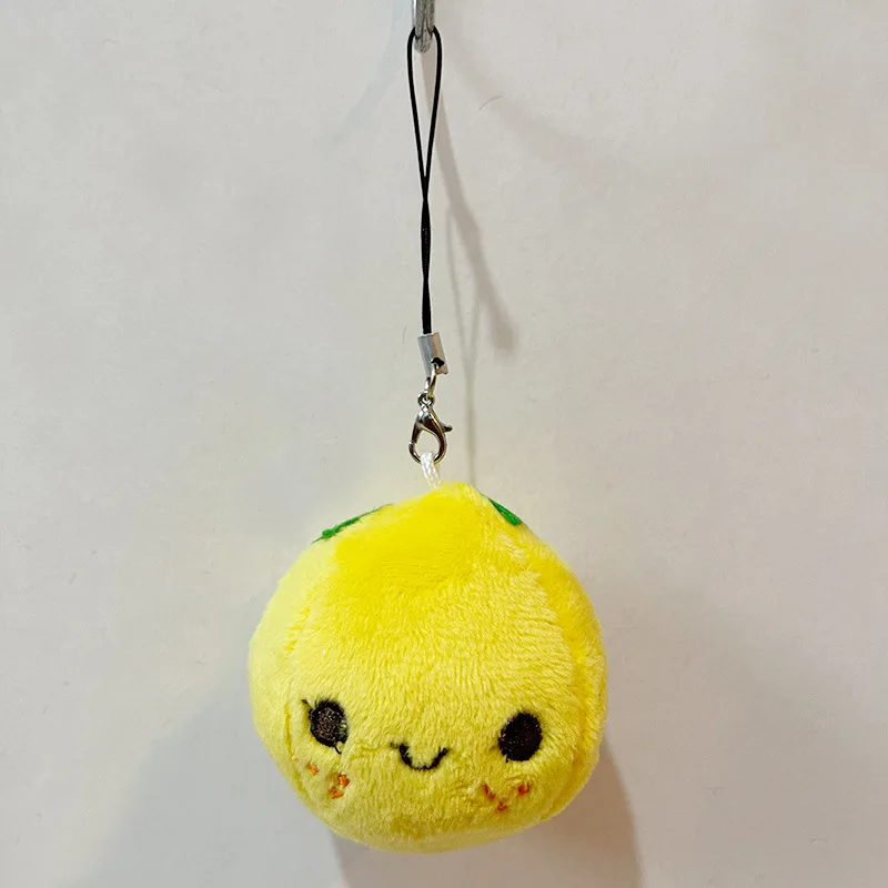 Apricot Lamb Popcorn Simpatico portachiavi in peluche morbido giocattolo per zaino per bambini, portafoglio, 9 cm, giallo., Taglia unica