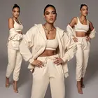 Clothing 2022 New Arrival Spring Women Jogging Suits Causal Plus Size Crop Hoodie And Pant Sets Women 3 Piece Set Clothing