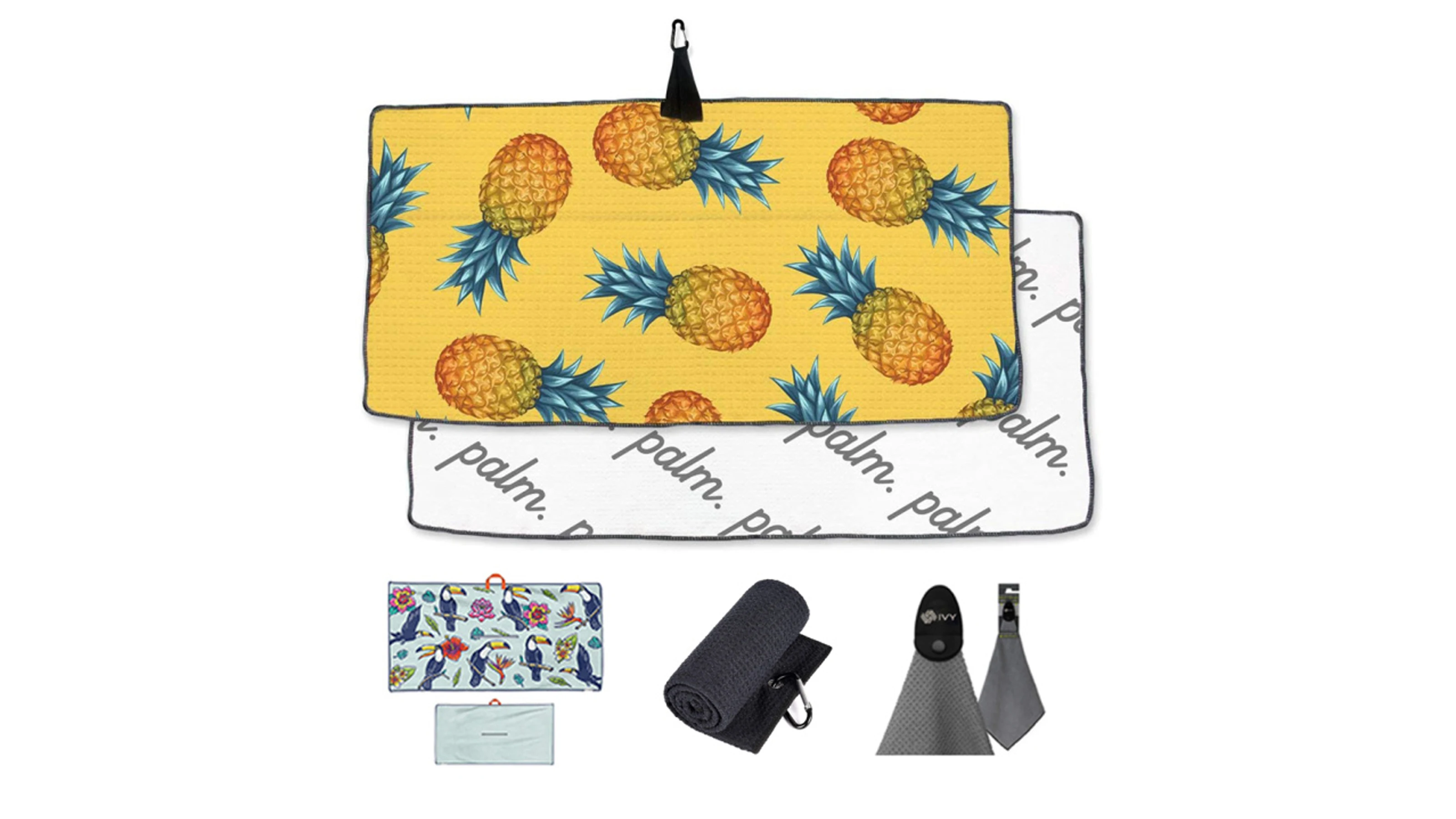 Personalized Logo Hanging Loop Microfiber Waffle Hang On Golf