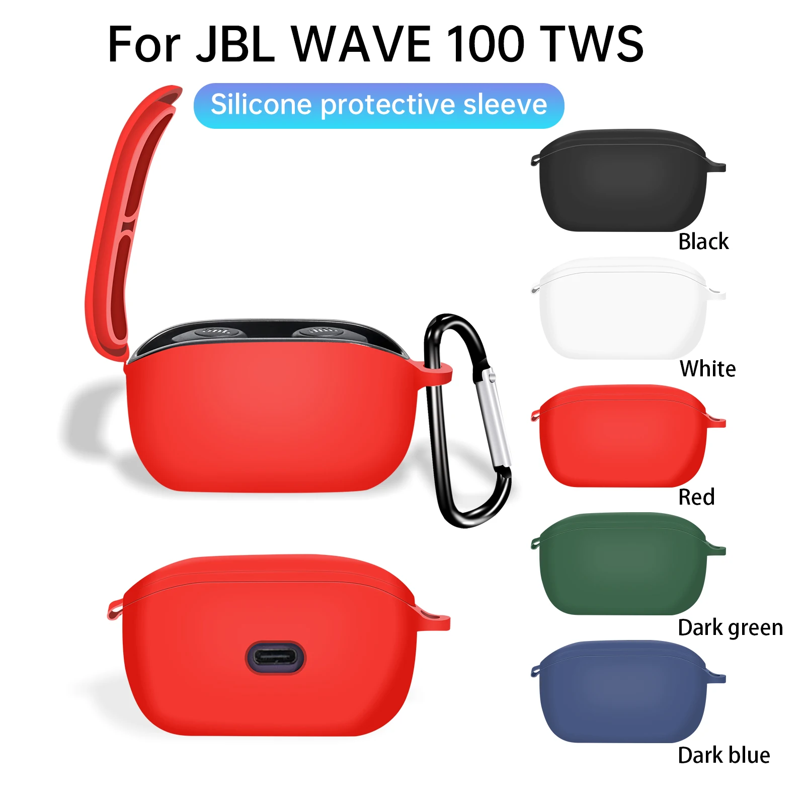 China Faucet New Original Soft Silicone Full Protection for JBL Wave 100  TWS Case Cover With Hook