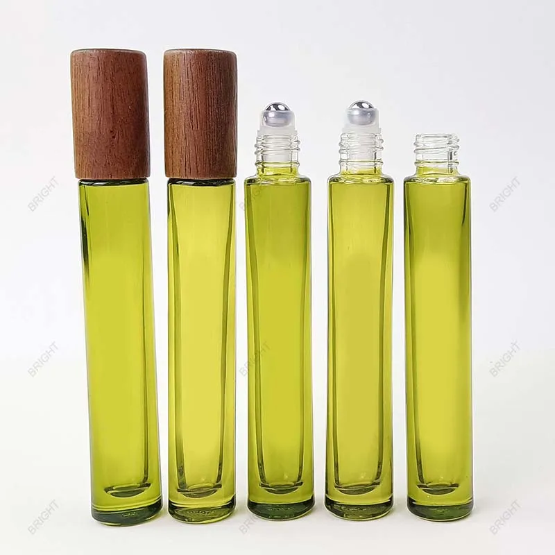 Green Amber White Transparent 10ml Glass Roll Bottles Stainless