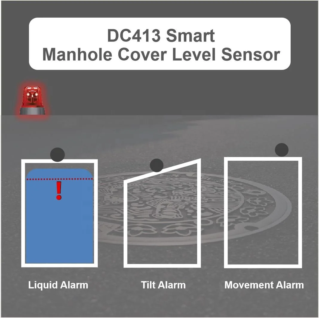 Dingtek Wireless IoT NB-IoT/Lorawan/Sigfox Manhole Cover Tilt Angle Sensors