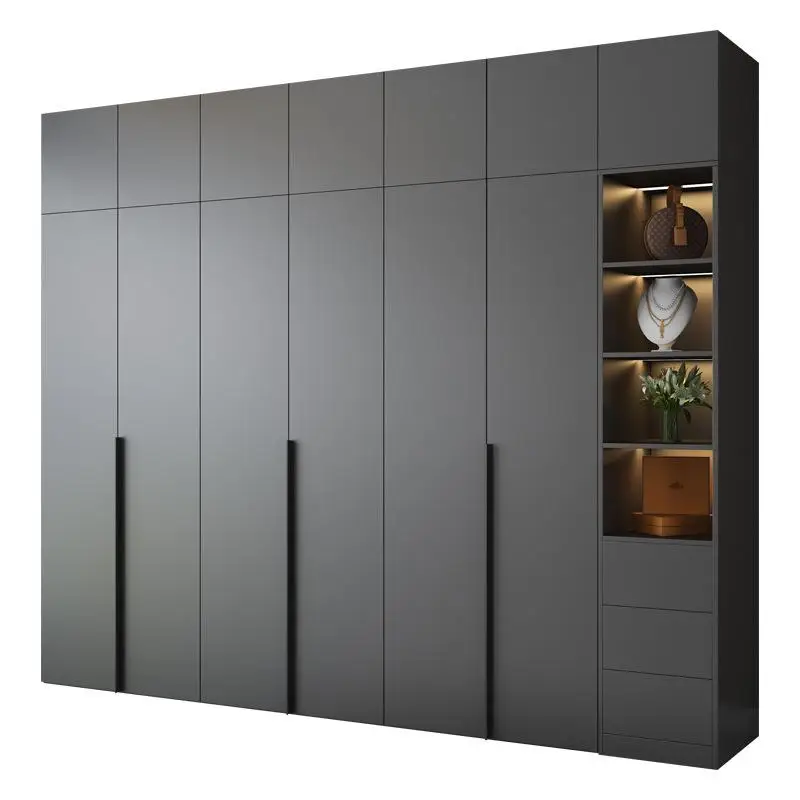 Modern Minimalist Wardrobe Home Bedroom Swing Door Combination