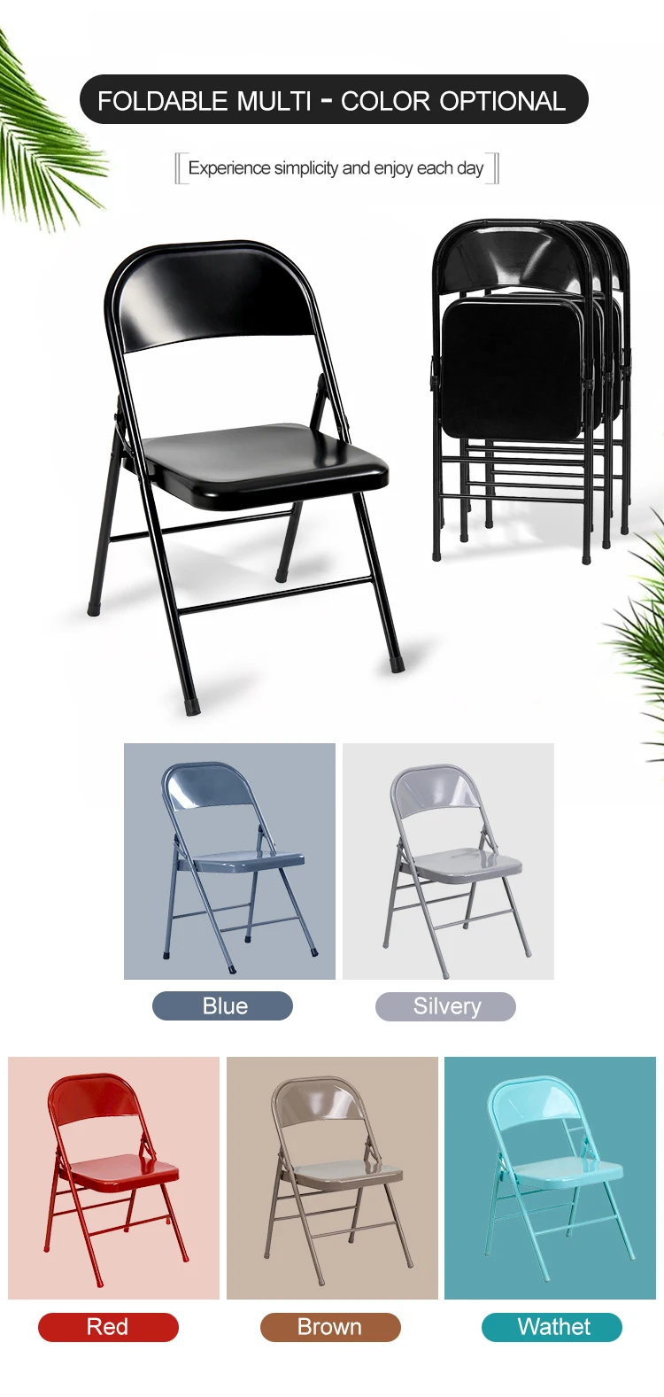 Outdoor Party Wedding Folding Chair Wholesale Metal Folding Chairs For