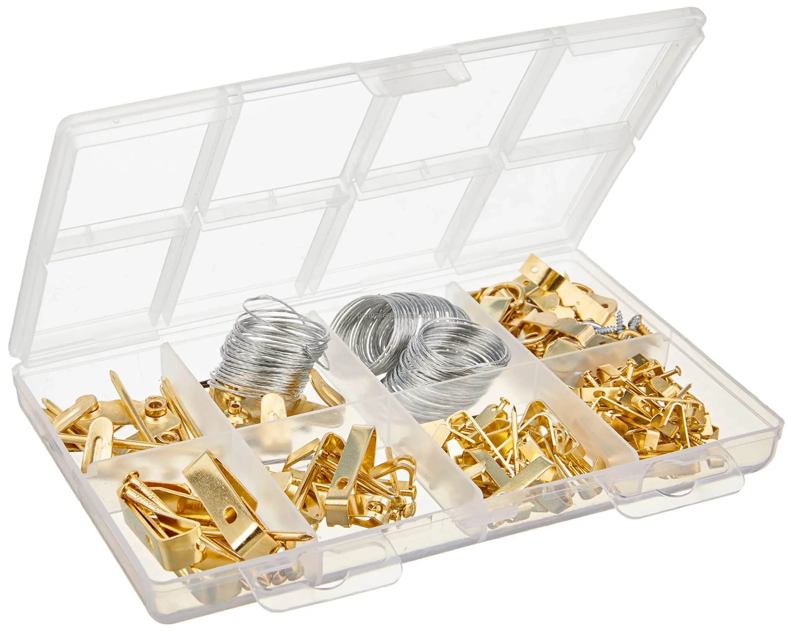 190-Piece Picture Hanger Assortment Kit Eye Slip Hook Durable Copper Material
