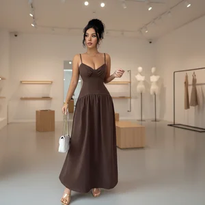 Ladies' Summer Clothing Elegant Retro Style Fitted Strapless Sleeveless Dress Fashionable Casual Women's Wear