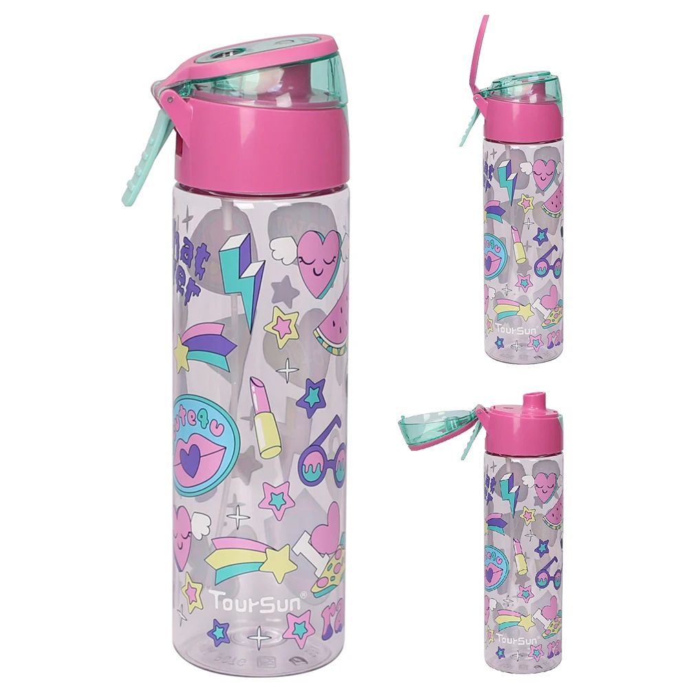 Toursun Plastic Drinking Water Bottles 750ml Sports Mist Spray Bottle