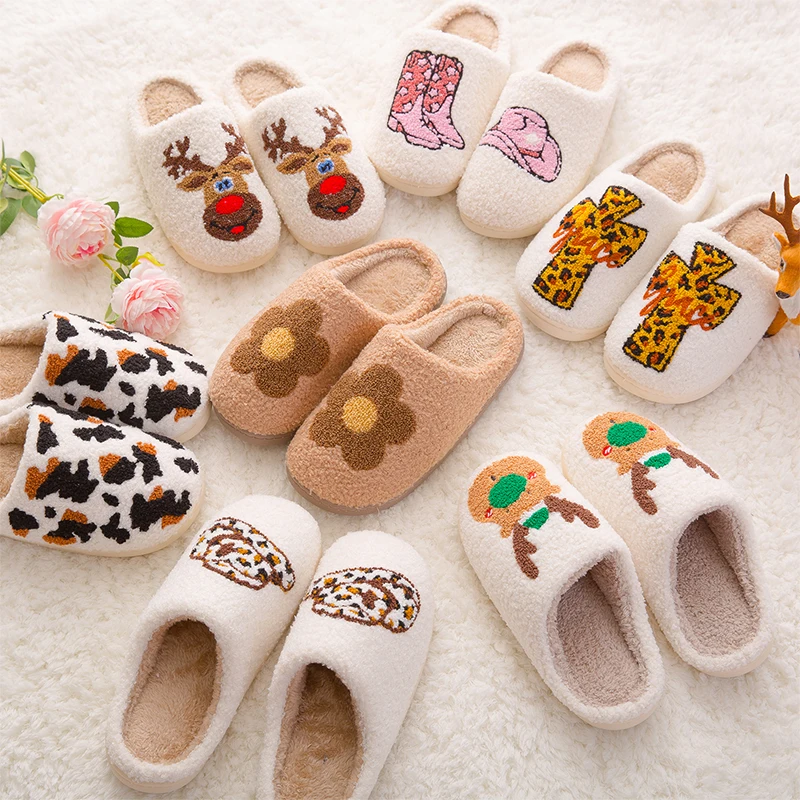 Slippers Teady Sole Wellness Plaid Cotton Tpr Smile Concha Embroidered ...