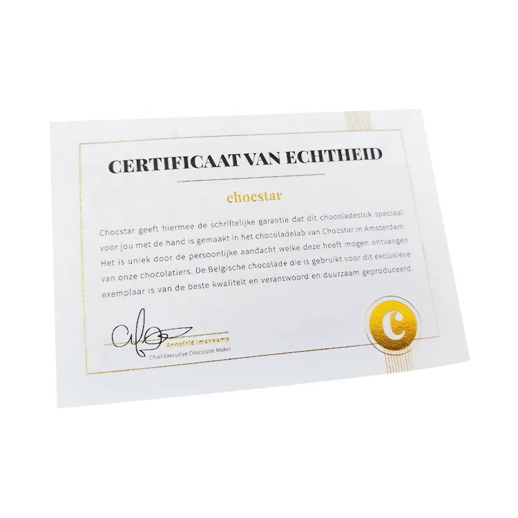 C-5 Роскошная бумажная изготовленная на заказ Печать логотипа сусального золота сертификат Спасибо карты Подарочная