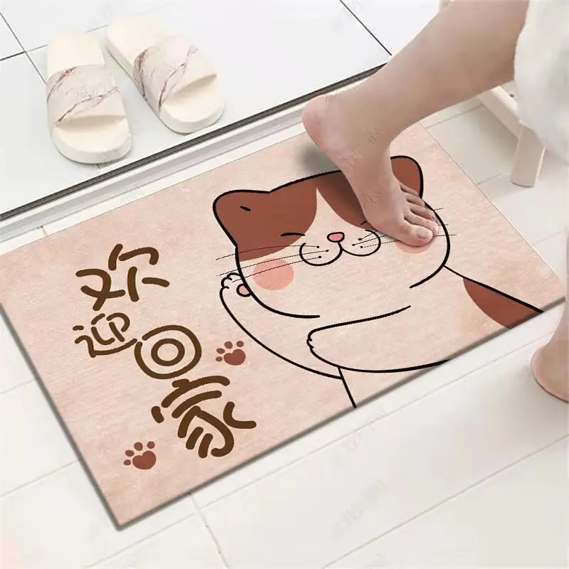 YFL High Quality 100% Polyester Microfiber Soft Absorbent Bathroom Customized Color Anti Slip Pvc Bathroom Mat Floor manufacture