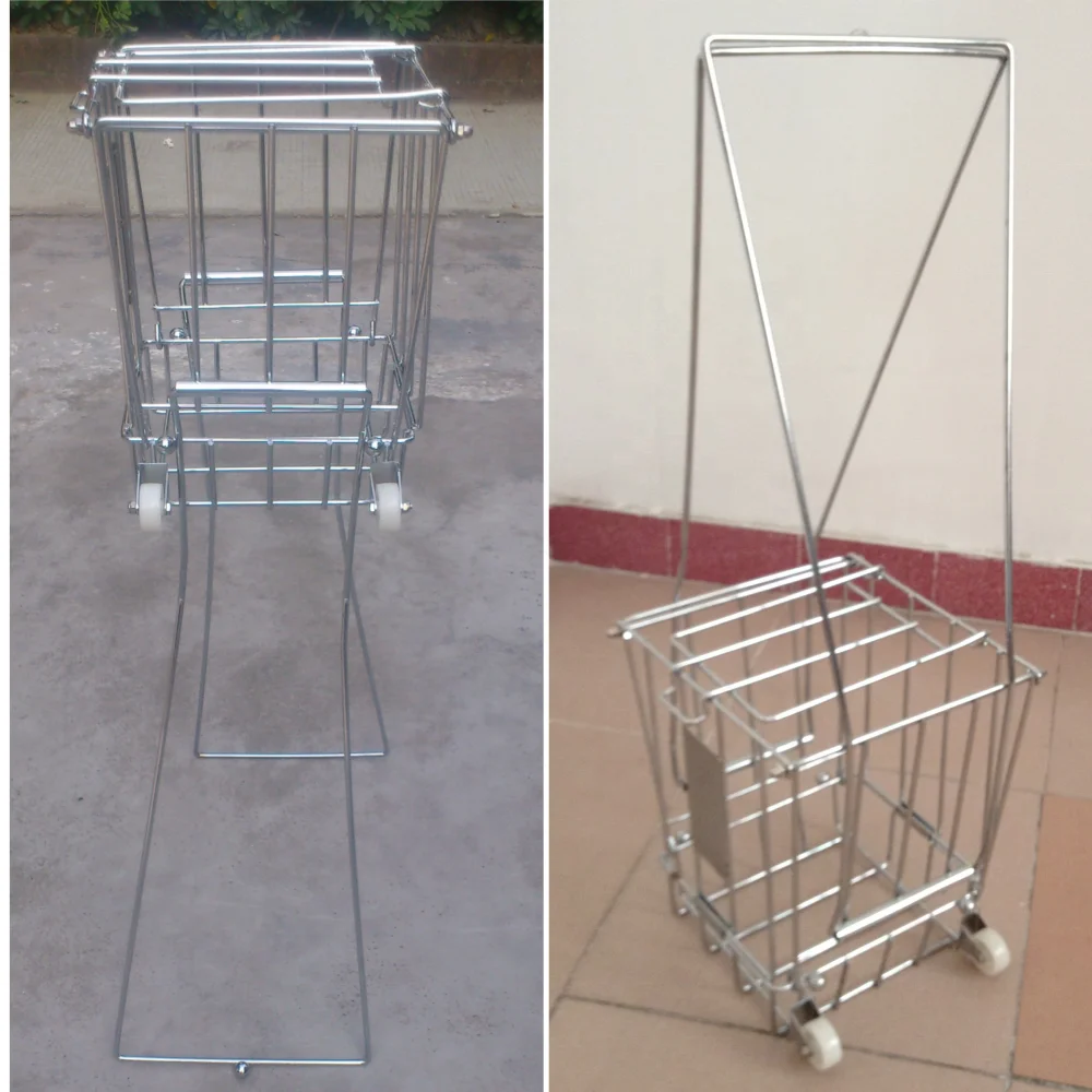 Профессиональная портативная металлическая тележка для теннисных мячей