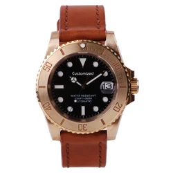 Luxury Sub style Super Luminous Diving Watch Bronze Automatic Sapphire Glass  Water Resistant200M Wrist Watch