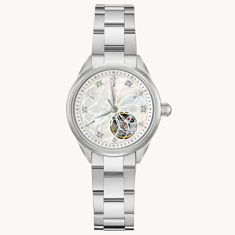 Luxury Automatic Movement Ladies Wrist Watch Diamond Custom  display picture 2