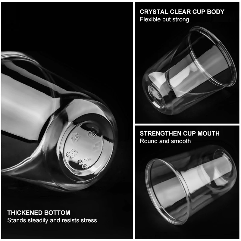 Cundao Custom Logo Printed PET Disposable Clear 12oz Round Bottom Ice Coffee Plastic Cups with Lids