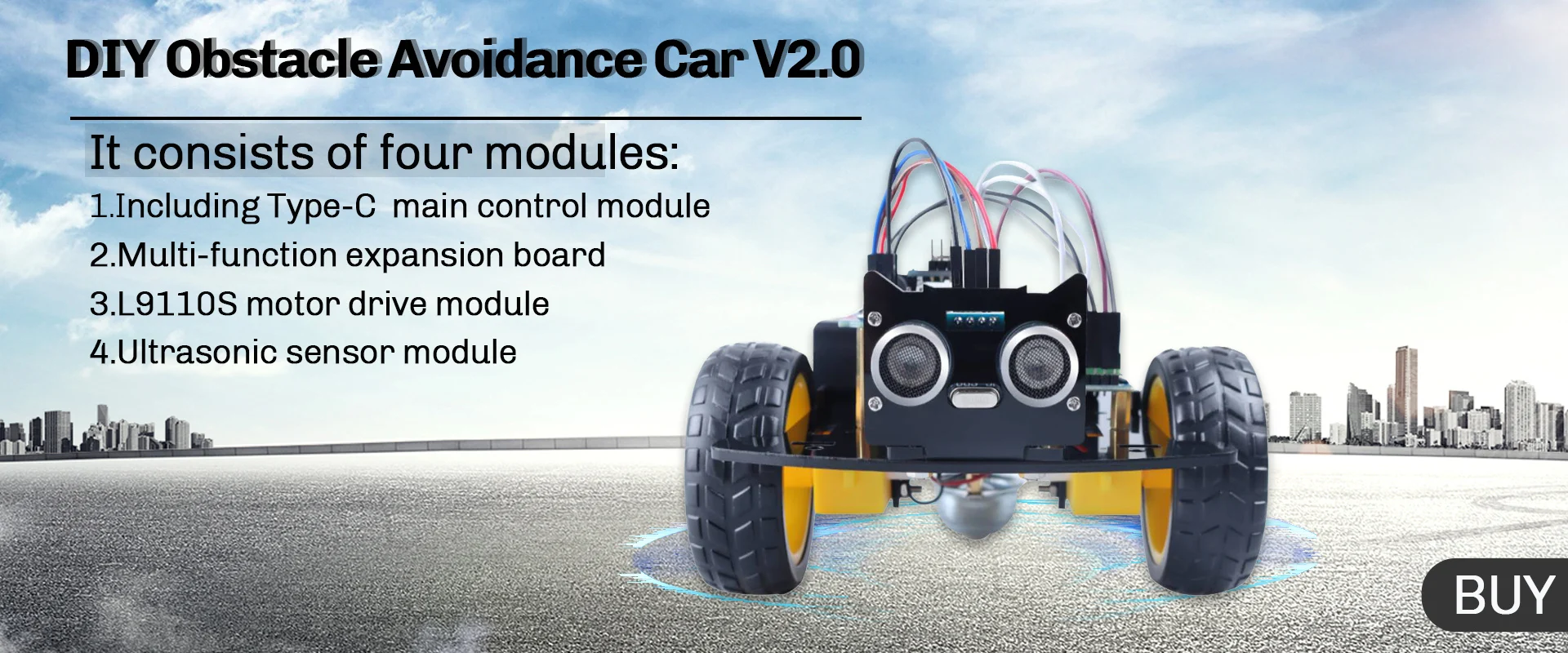 Factory Basic 2wd Robotic Kit Ultrasonic Obstacle Avoidance Smart Robot ...