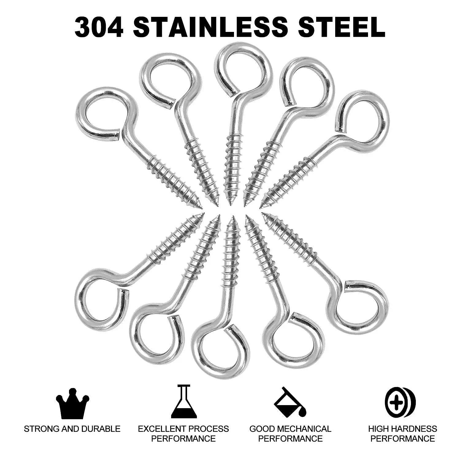 Factory Customized Heavy Duty Eye Hooks Screw Stainless Steel Eye Hook