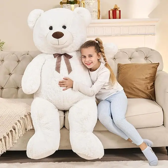 MorisMos 4 Feet Large Unisex Teddy Bear Toy Soft Cotton Plush Bear PP Kids Baby Shower Valentine's Day Christmas Birthday Gift