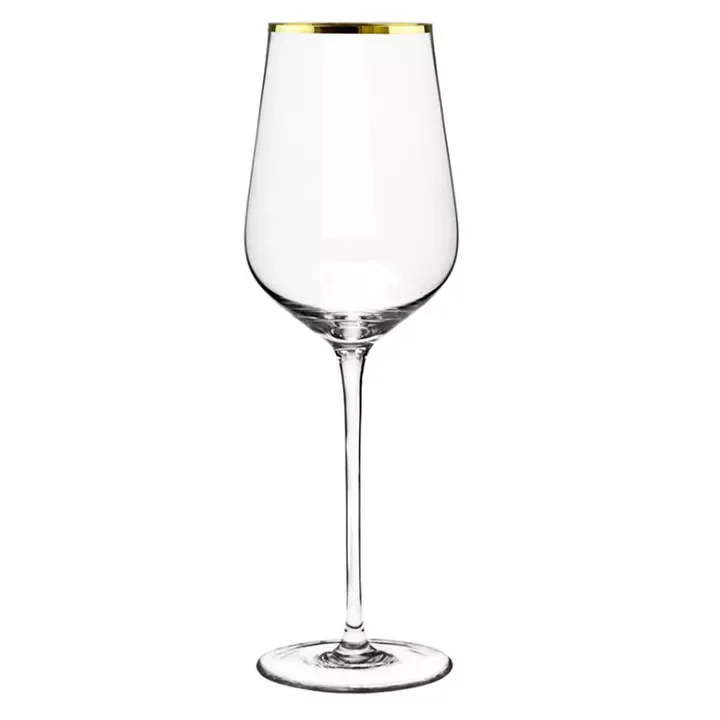 Various Logo and Color Available Glassware With Gold Rim Custom Gold Rimmed Wine Glasses Long Stem Crystal Red Wine Glass Goblet